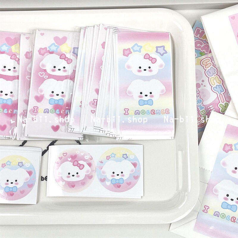 Tem dán niêm phong nhãn dán hình chó bông Set 10c