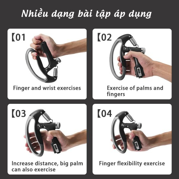 Kìm Bóp Tay VIÊT MART, Bóp Tập Cơ Tay, dụng cụ tập cơ tay lực 10 100kg, Kìm Bóp Tay Có Đếm Số, Tăng Mạnh Cơ Tay.