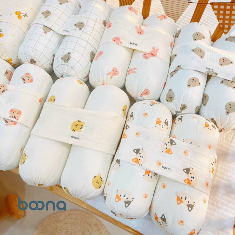 Boona - Gối chặn bông cao cấp, vỏ Muslin mềm mại, thoáng khí BOO007