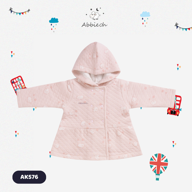 Áo khoác có mũ trần bông AbbieOh cho bé gái 0-3 Tuổi AK576 AK593