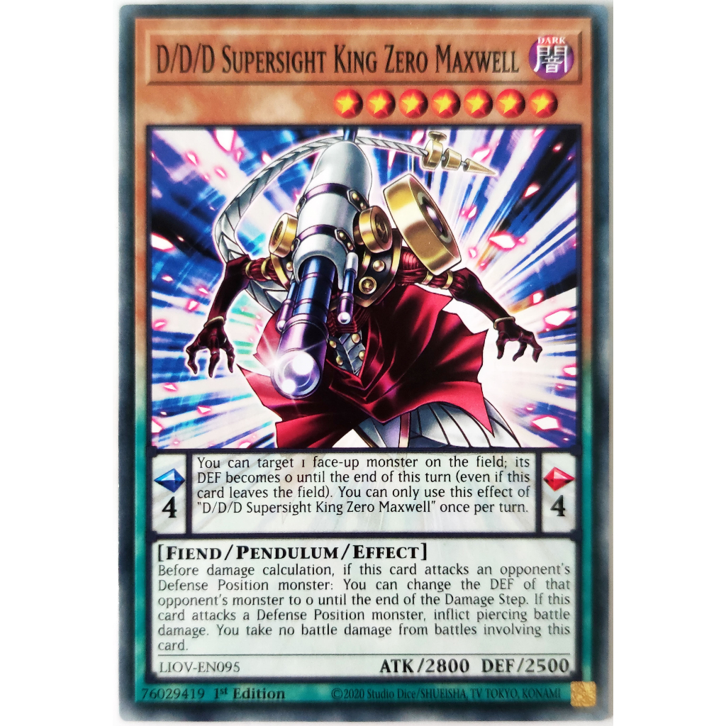 [Thẻ Yugioh] D/D/D Supersight King Zero Maxwell |EN| Common