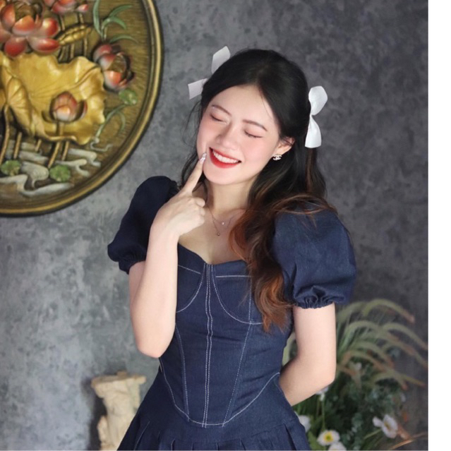 Set jeans áo croptop và chân váy xếp ly set đồ nữ tiểu thư hách eo tôn dáng cobe.official
