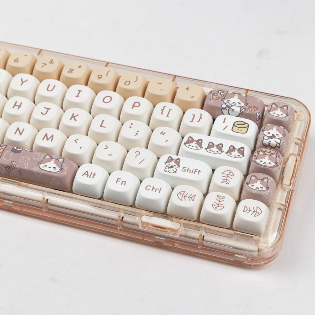 Keycap Cho Bàn Phím Cơ Honey Cat MOA Profile 142 Phím | EZPC