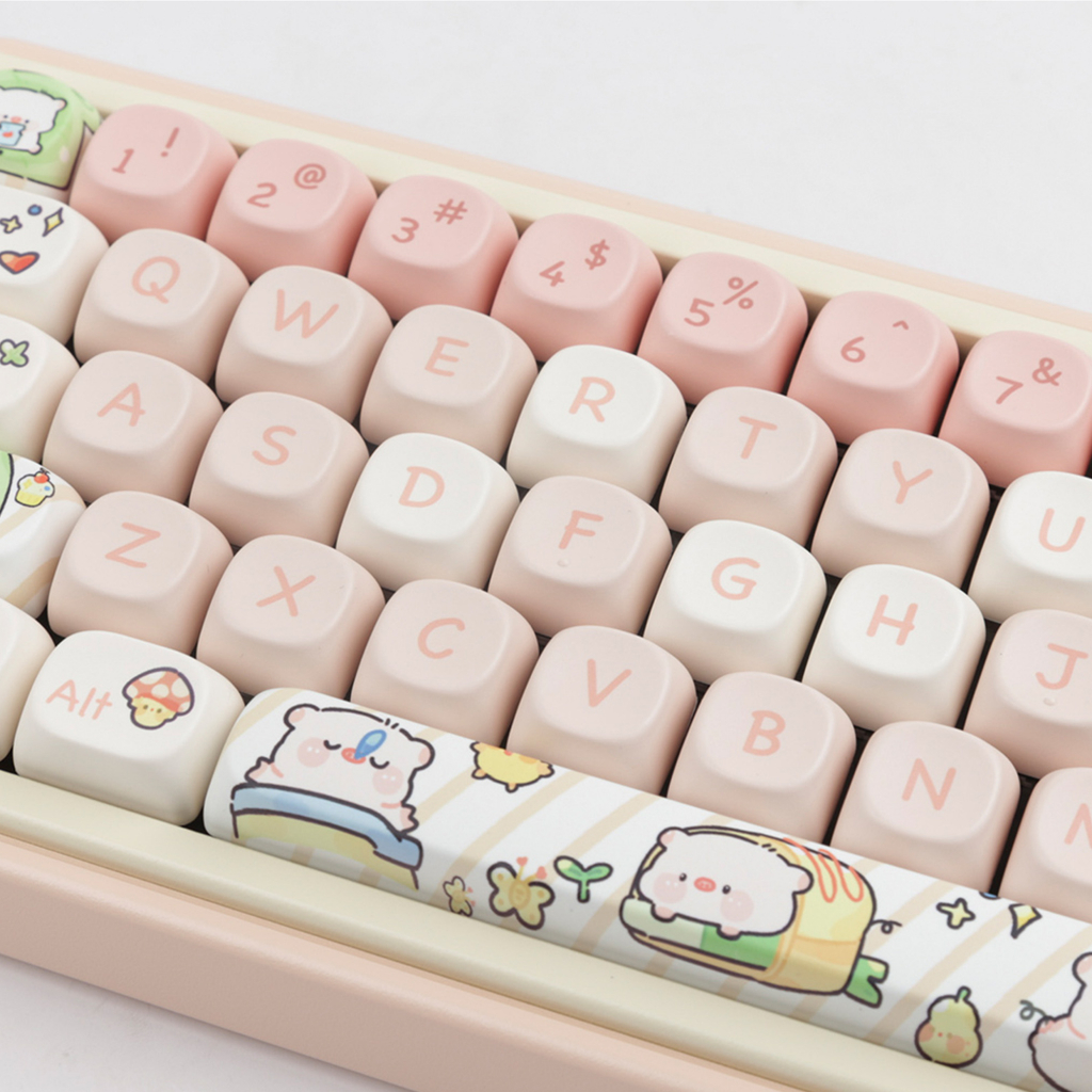 Keycap Cho Bàn Phím Cơ Pig Pink MOA Profile 142 Phím | EZPC