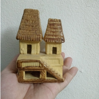 Mô hình Nhà Rông 7x11cm – gốm trang trí hòn non bộ – tiểu cảnh sân vườn bể cá
