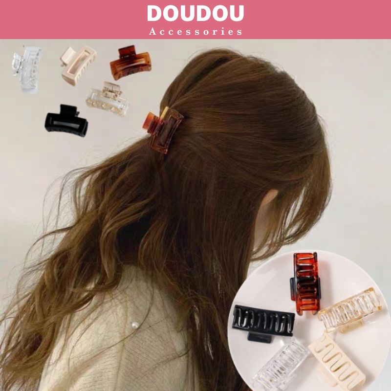 Phụ kiện kẹp tóc xinh Doudou Kẹp càng cua Cặp tóc mái mini 4cm hình chữ nhật phong cách Hàn Quốc thời trang ZJ038