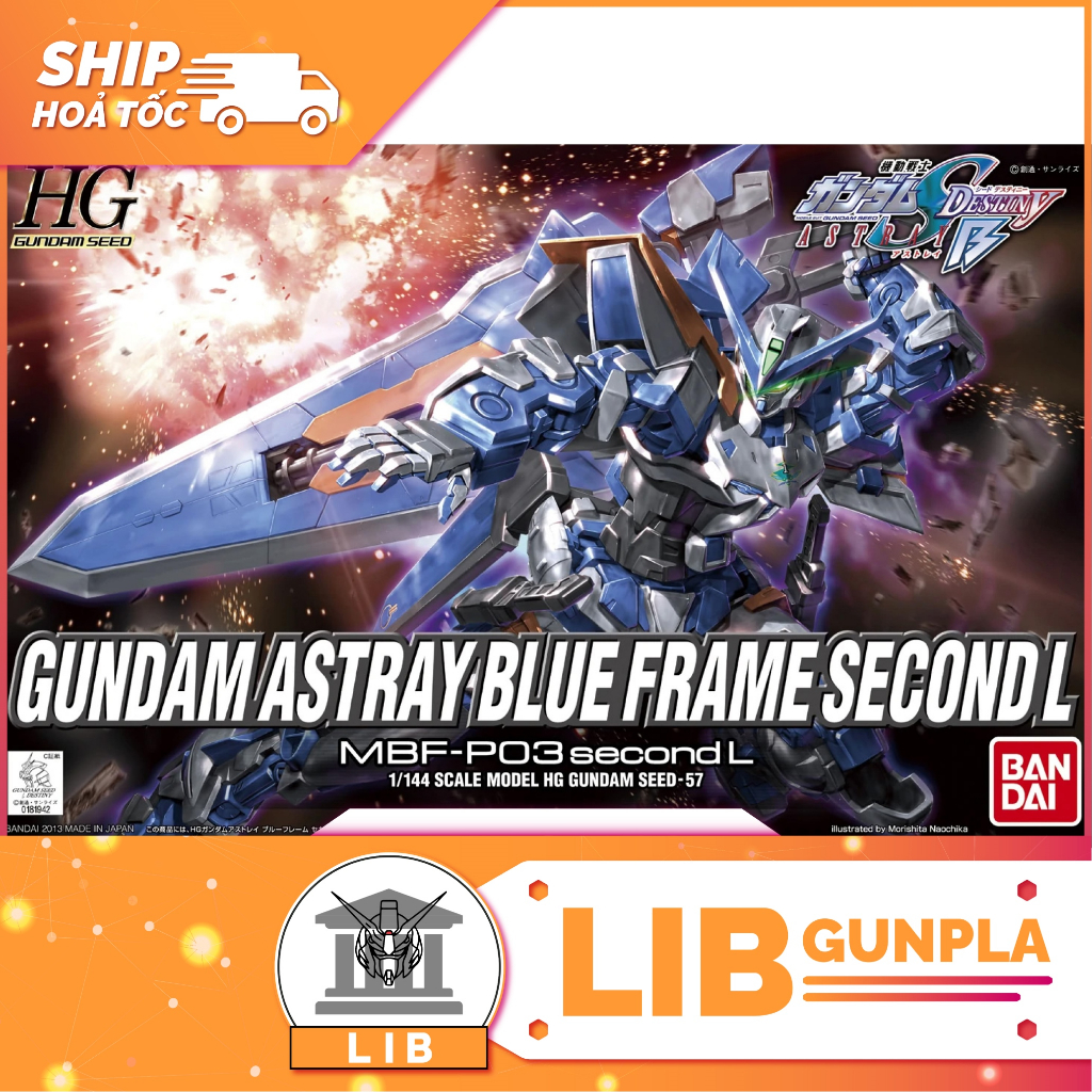 Đồ chơi mô hình lắp ráp Gundam Bandai HG SEED 1/144 Gundam SEED - Gundam Astray Blue Frame Second L