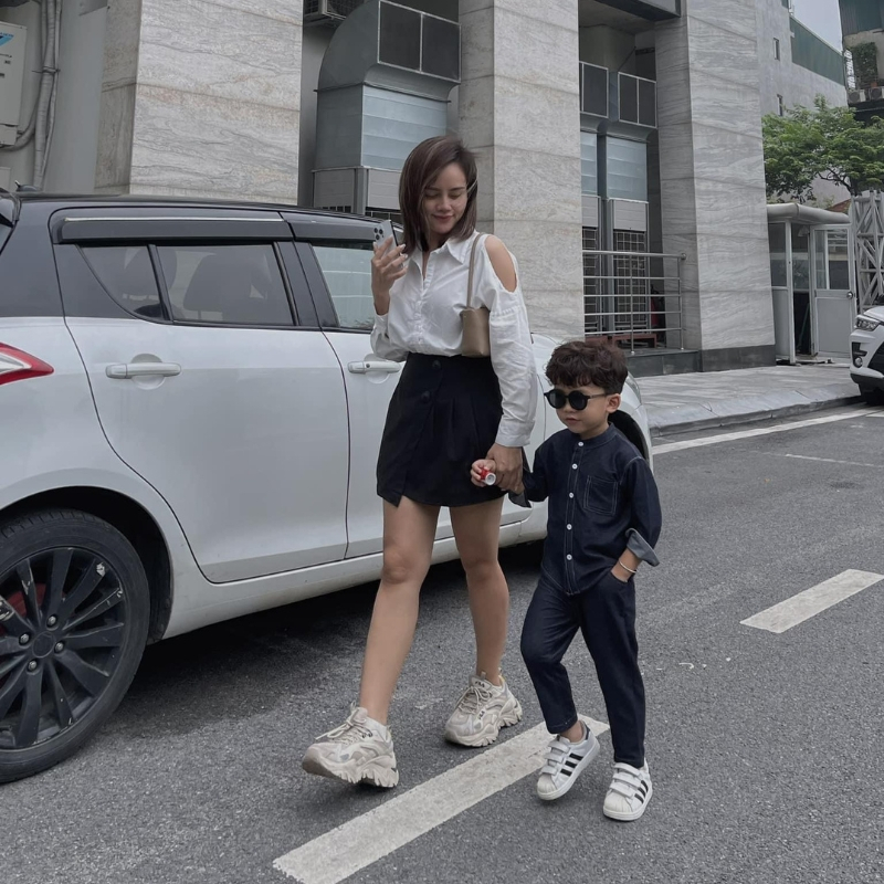 Bộ quần áo bé trai BEEMO B071 bộ sơ mi cổ tàu giả bò hàn quốc cho bé chất da cá mềm mại - PAPALEMON