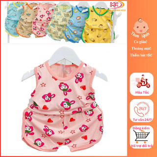 MK401 (6-16KG) Bộ áo ba lỗ quần cộc vát chéo chạy viền in họa tiết chất thun lạnh cho bé dưới 3 tuổi