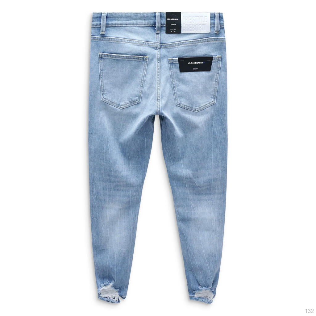 Quần Jeans Skinny Blue Wash W Rips QJID0132