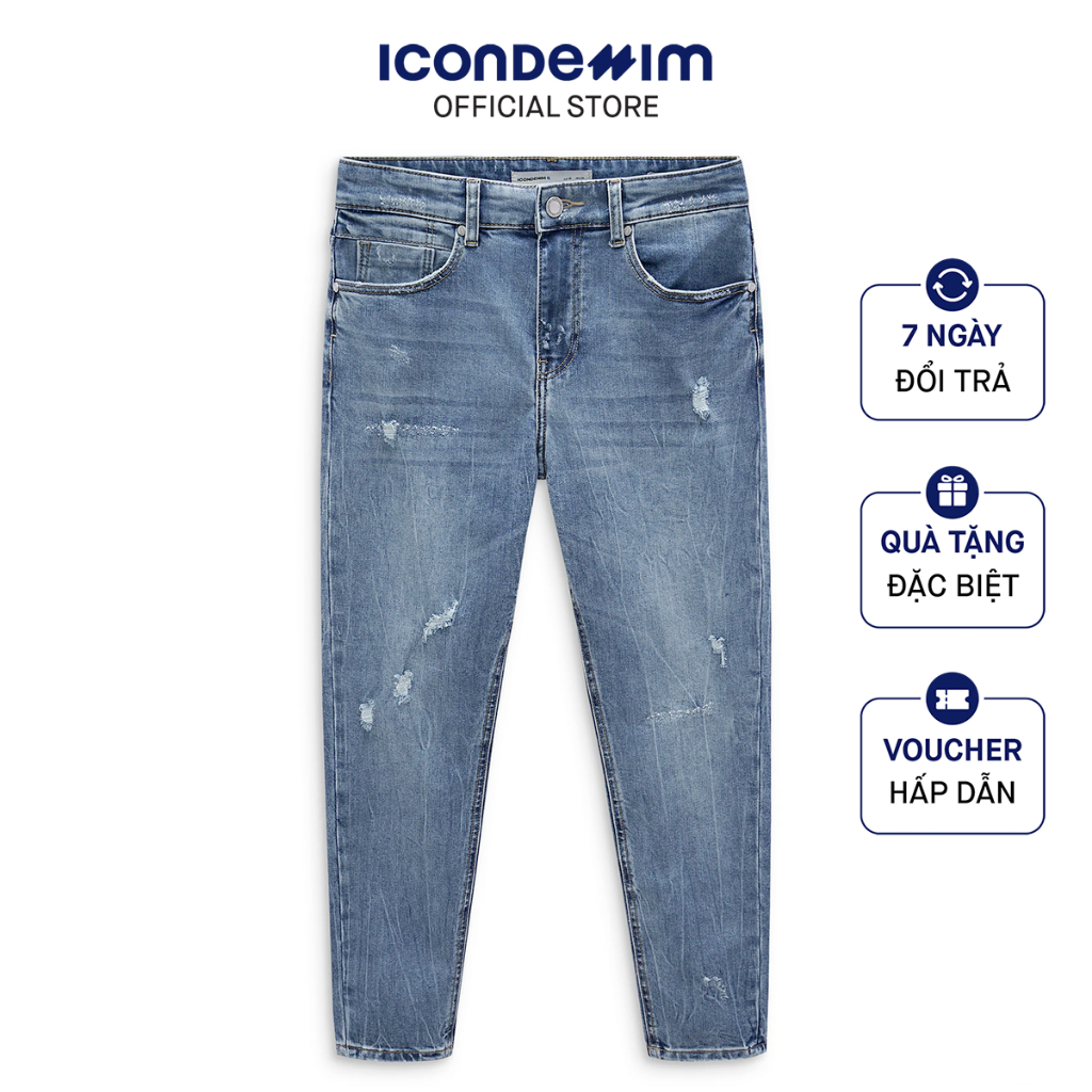 Quần Jeans Nam ICONDENIM Skinny Blue Wash QJID0142