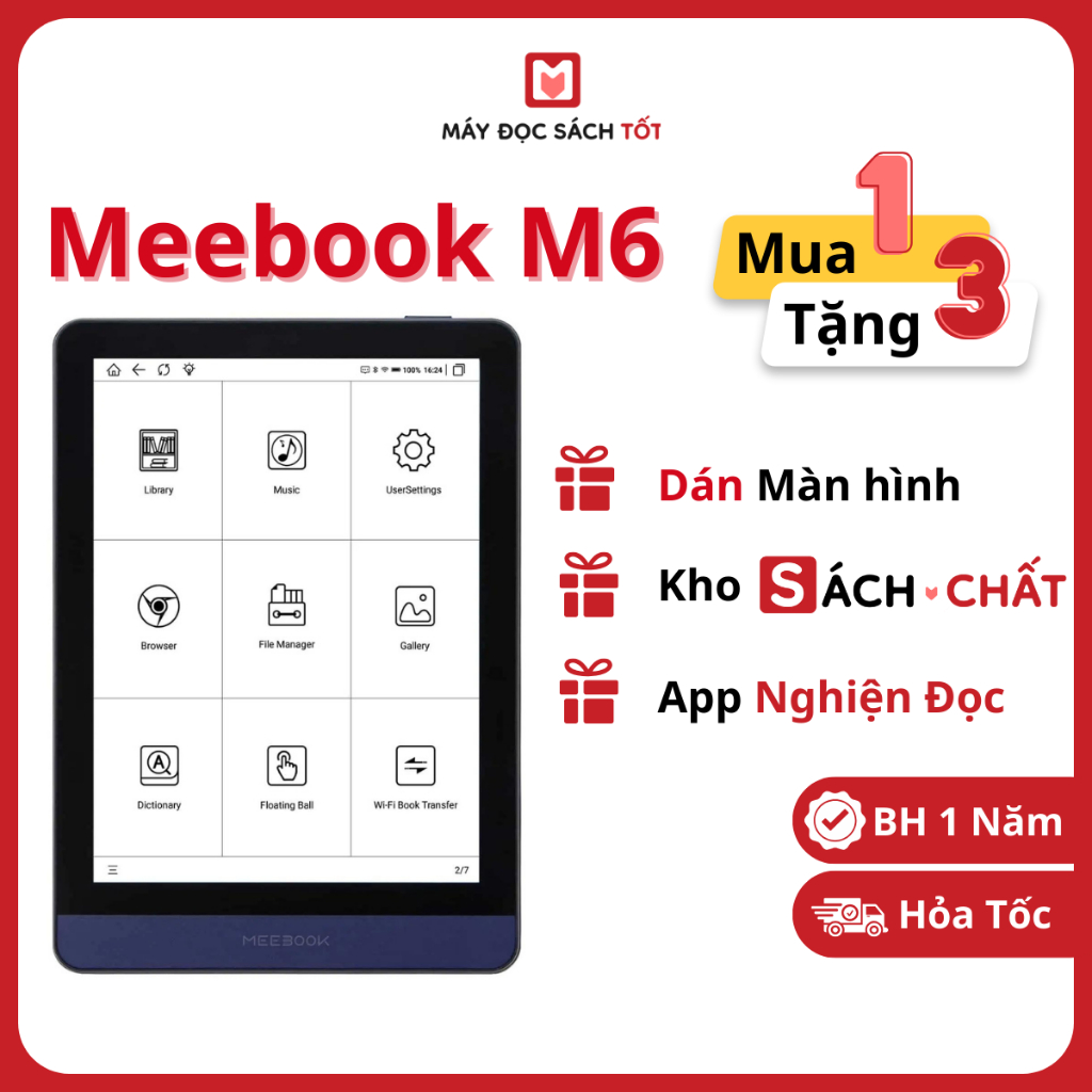 Máy đọc sách Meebook M6, Mới Nguyên Seal