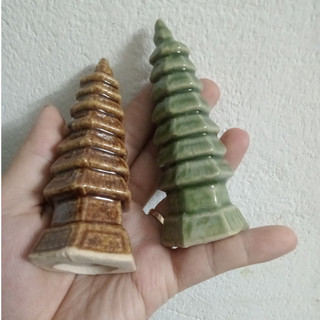 Mô hình gốm Tháp tròn mini phụ kiện trang trí tiểu cảnh hòn non bộ bể cá chậu cây bonsai