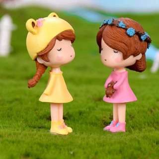 Tiểu cảnh mini- cô bé dễ thương làm phụ kiện terrarium, trang trí sen đá, xương rồng, nhà mô hình, charm slime