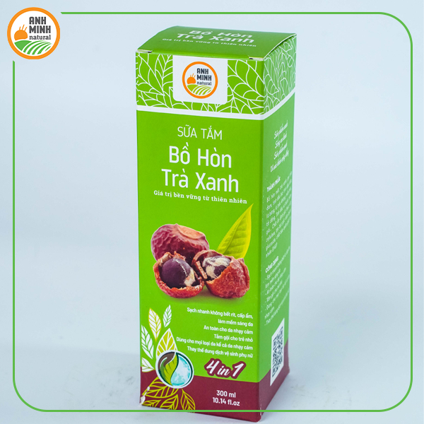 Sữa Tắm bồ hòn Anh Minh - Chiết Xuất Bồ Hòn Trà Xanh Và Các Thảo Mộc, Dịu Nhẹ An Toàn Với Trẻ Sơ Sinh