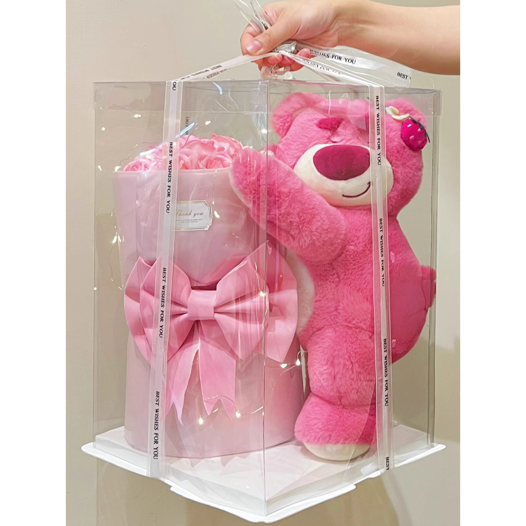 Tổng Kho Quà Tặng Gấu Bông Dâu Lotso + Bó Hoa Sáp tặng sinh nhật người yêu