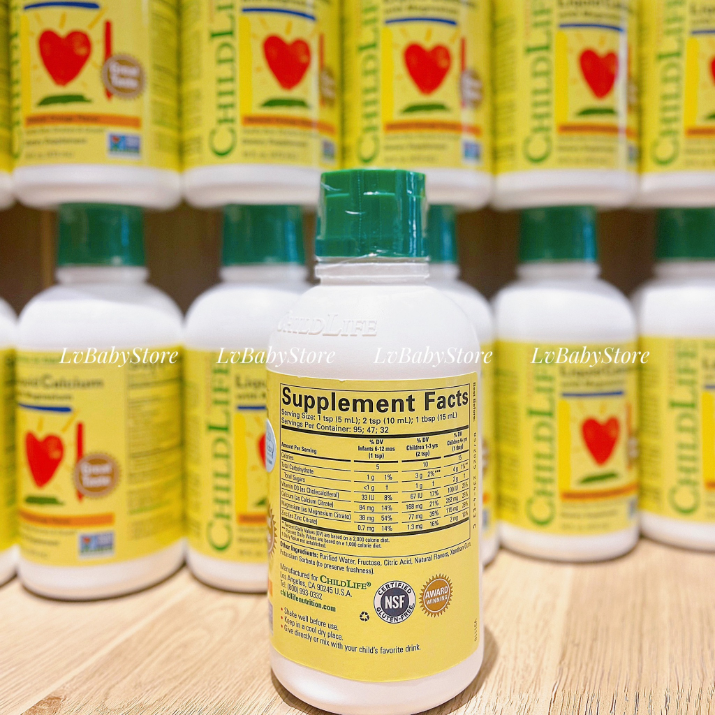 Liquid Calcium Childlife - Canxi sữa cho bé từ 6m+