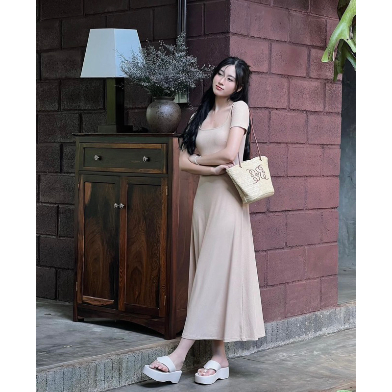 🎏 𝐍𝐄𝐖 𝐈𝐍 - Rabutan maxi dress ✨ ĐẦM MAXI THUN BASIC