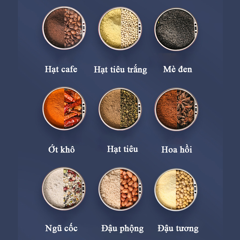 Máy Xay Hạt Khô Siêu Mịn Công Suất 300W, Xay Cà Phê, Xay Hạt Khô Làm Bột Sữa Hạt, Bột Ăn Dặm Cho Bé - Aichi House