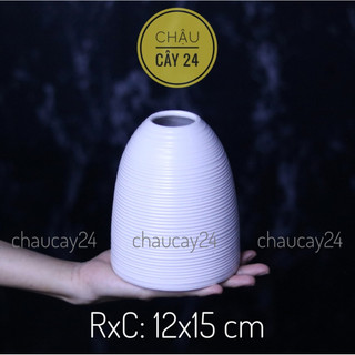 Bình cắm hoa gốm sứ dáng Chuông, lọ hoa decor, trang trí để bàn