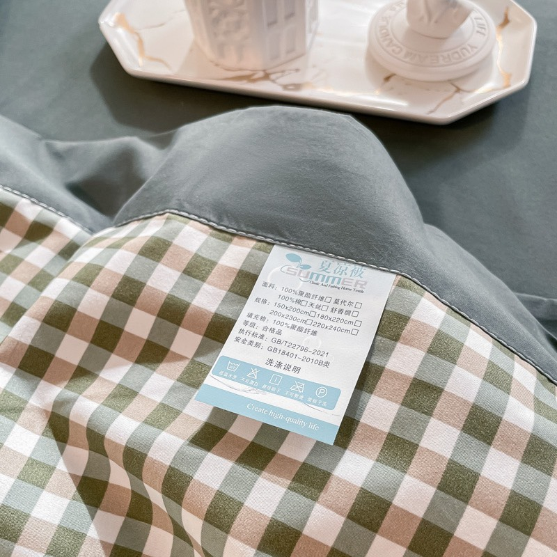 Bộ chăn chần ga gối cotton Tici decor phòng ngủ vintage