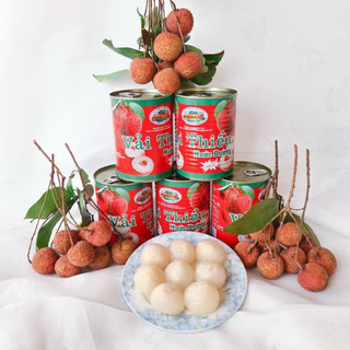 Vải thiều ngâm nước đường ngọc hà lon 565g