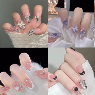 Móng Giả Móng Tay Giả Đính Đá set 24 móng (kèm keo)