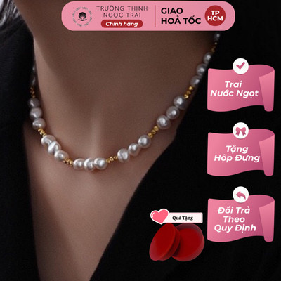 Vòng Cổ Ngọc Trai 5ly Mix Bi Mini Sang Trọng Kiểu Dáng Thời Trang, Tinh Tế - Ngọc Trai Trường Thịnh