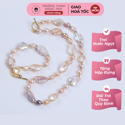 Bộ Vòng Tay và Vòng Cổ Ngọc Trai Mix Nhiều Màu, Nhiều Kích Thước Siêu Thời Trang - Ngọc Trai Trường Thịnh