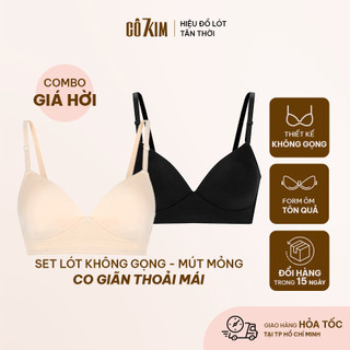 Combo 2 áo ngực nữ không gọng cô 7 kim, mút mỏng nhẹ thoải mái ôm quả ngực không bị lộ viền ra ngoài - pearl