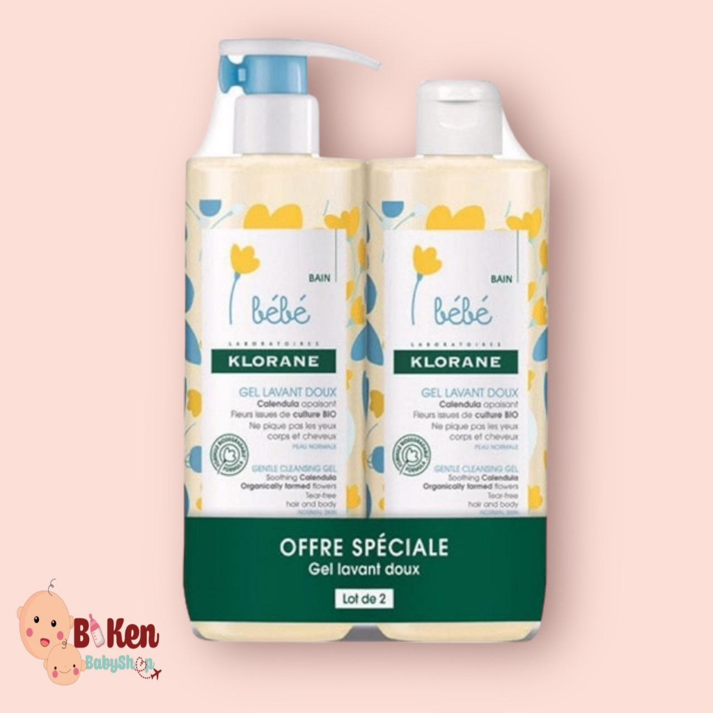 Set đôi sữa tắm Klorane BeBe 500ml