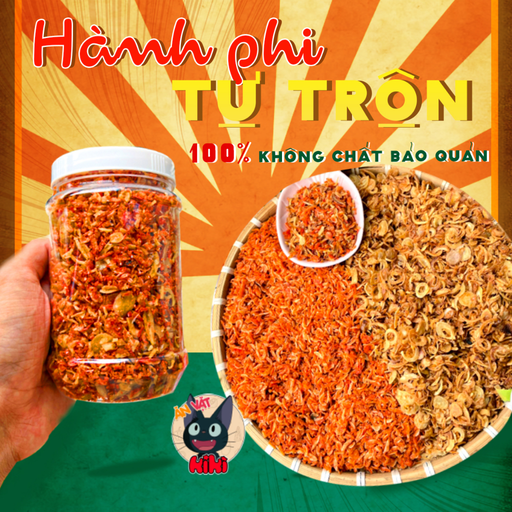 Muối ruốc hành phi hũ 200g KiKi muối tôm nhuyễn hành phi đặc biệt ăn kèm bánh tráng phơi sương, ăn vặt Sài Gòn vừa rẻ vừ