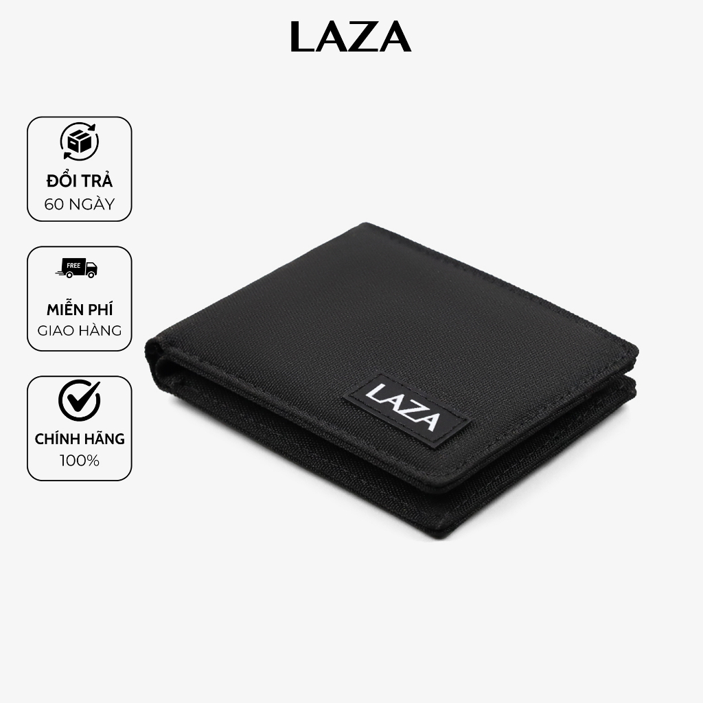 Ví nam nữ gập ngang LAZA Alan Wallet 557 - Chất liệu canvas trượt nước - Đựng được 4,6 thẻ tiện lợi(Full box)