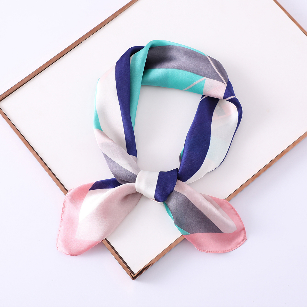 Khăn lụa vuông HUMI khăn bandana đa năng thắt nơ trùm đầu quàng cổ cá tính kích thước 70x70cm