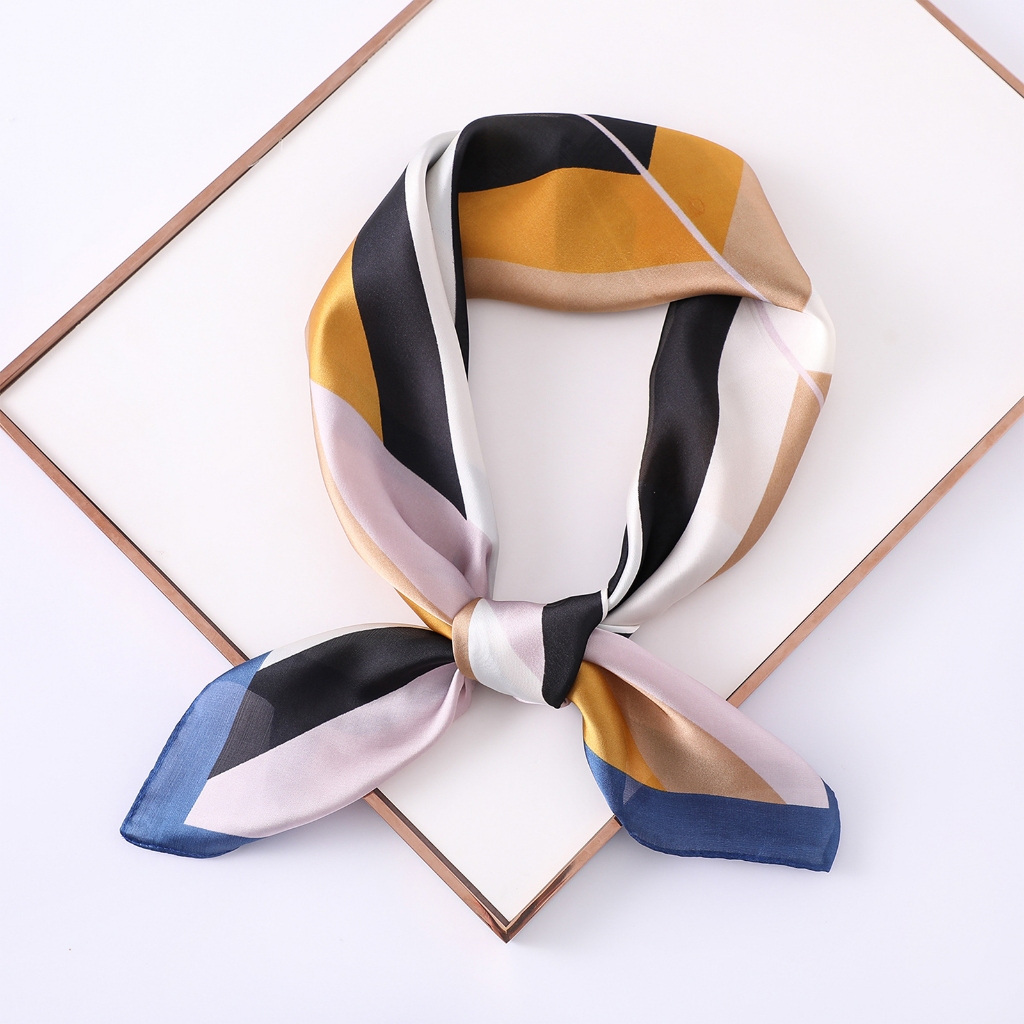 Khăn lụa vuông HUMI khăn bandana đa năng thắt nơ trùm đầu quàng cổ cá tính kích thước 70x70cm