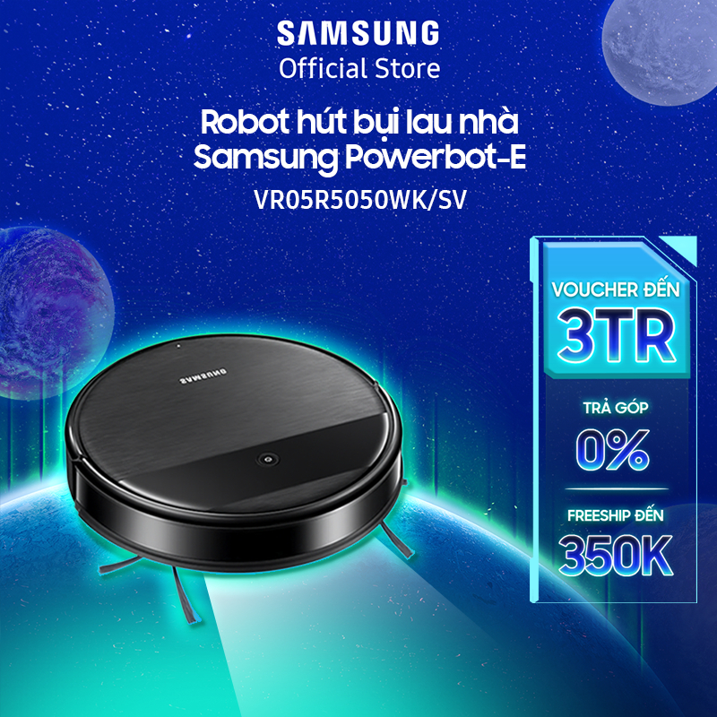 Robot hút bụi, lau sàn Samsung Powerbot-E lực hút cực mạnh 4200Pa (VR05R5050WK)