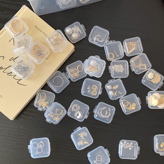 Hộp đựng trang sức charm mini, Hộp nhựa trong suốt hộp đựng thuốc nhỏ gọn có nắp đựng đồ nữ trang đồ 1k free ship
