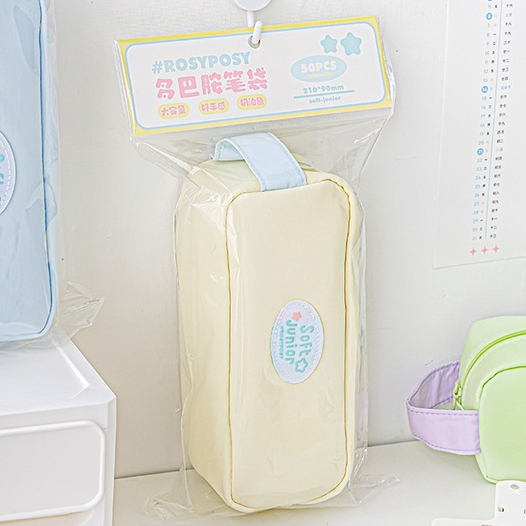 Túi Vải Đựng Bút Phối Màu Cực Ngọt SOFT-JUNIOR RosyPosy 4 Ngăn Nhiều Màu Pastel