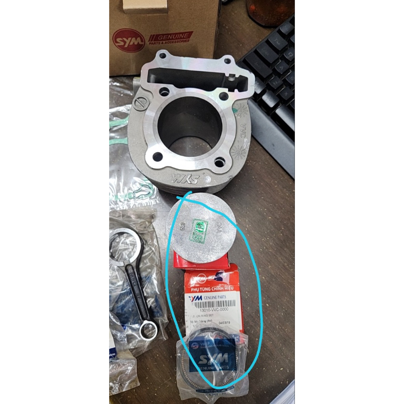 Pít tông + bạc xe Shark 170cc mã VVC