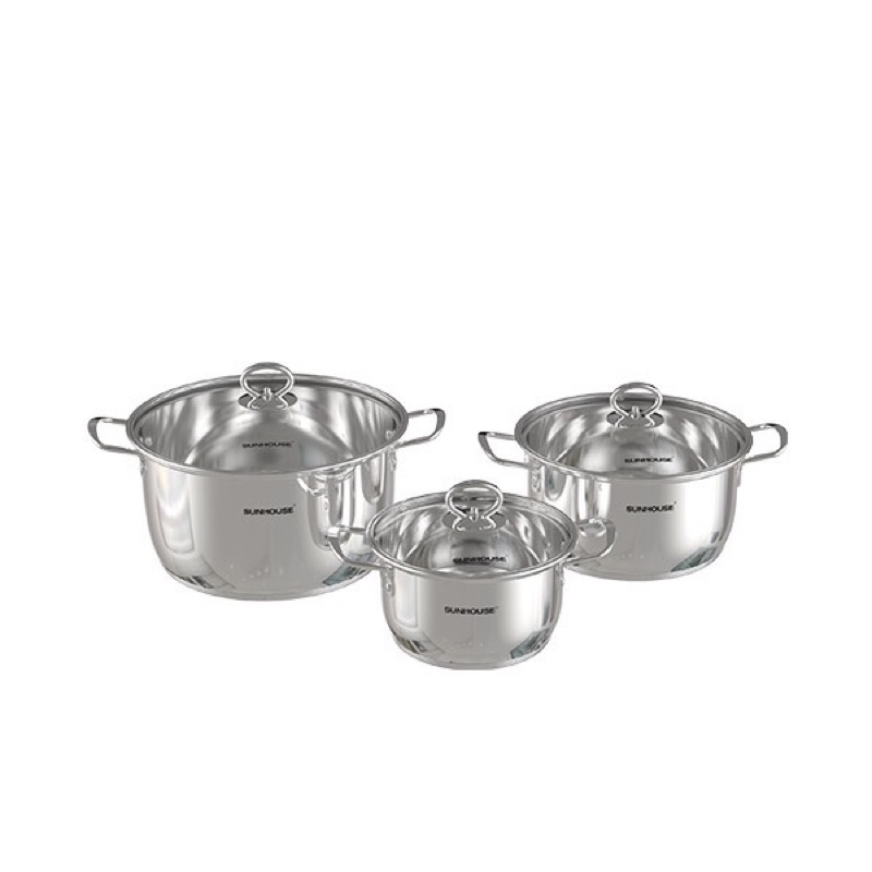 Bộ nồi inox 5 đáy SUNHOUSE SHG788 dùng được cho bếp từ- hàng chính hãng
