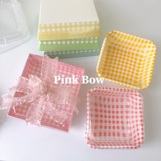 Set 5 Hộp nhựa/giấy đựng bánh COOKIES/CUPCAKE/TRUNG THU loại Cứng và Mềm đủ màu sắc caro