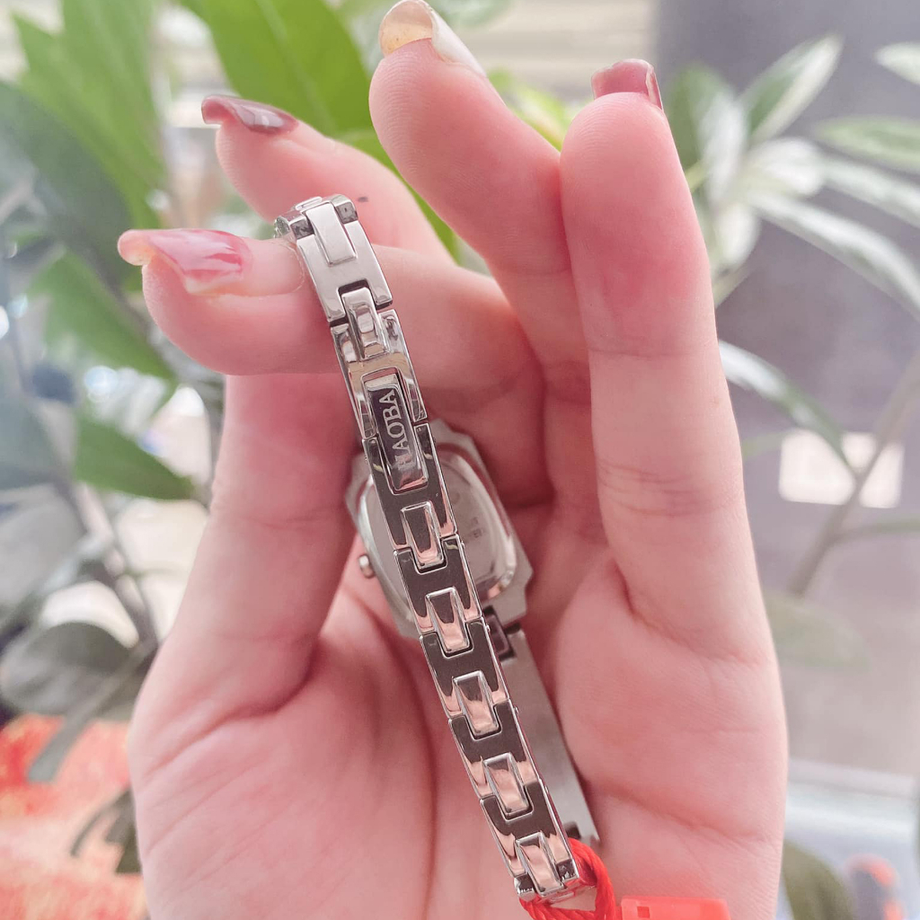 Đồng Hồ Nữ Haoba Japan Watch Mặt Nhỏ Dây Thép Đúc Đặc Không Gỉ Chống Nước Tốt Bảo Hành 12 Tháng
