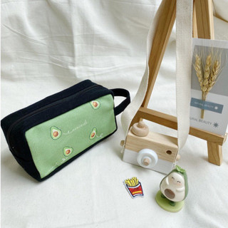 [Hình chụp thật] Bóp Viết Vải Canvas Bơ Mini