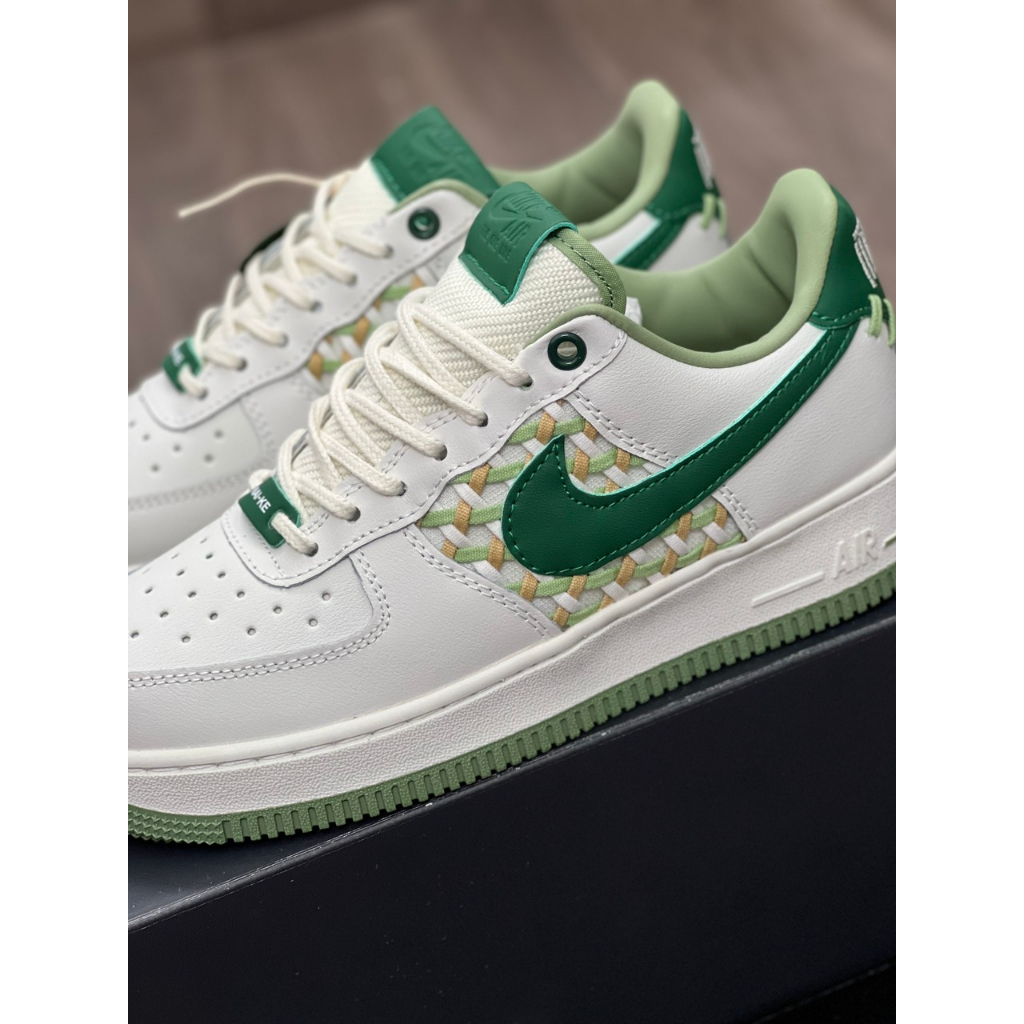 Giày air foce1 low nai ke bamboo beige - giày af1 bamboo weave trắng kem lai au AF1 mẫu mới af1 new 2023
