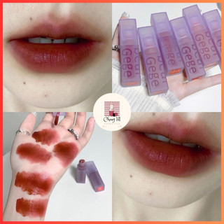 Son kem lì gege bear vỏ tím pastel nhung lì mềm mịn môi