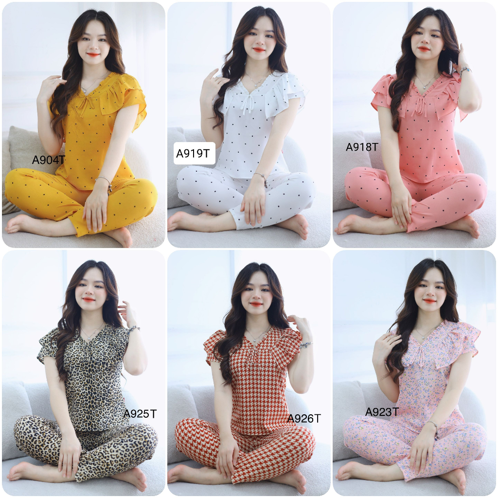 Đồ bộ mặc nhà, vải lụa nhẹ mát thiết kế kiểu cánh tiên siêu hot 2023