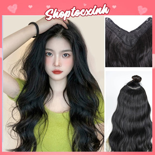 Tóc Giả Kẹp Phím, Tóc Kẹp Dải Xoăn Sóng Nước 60cm