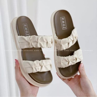 Dép lê 2 quai nhún chất liệu da Pu hàng quảng châu loại 1