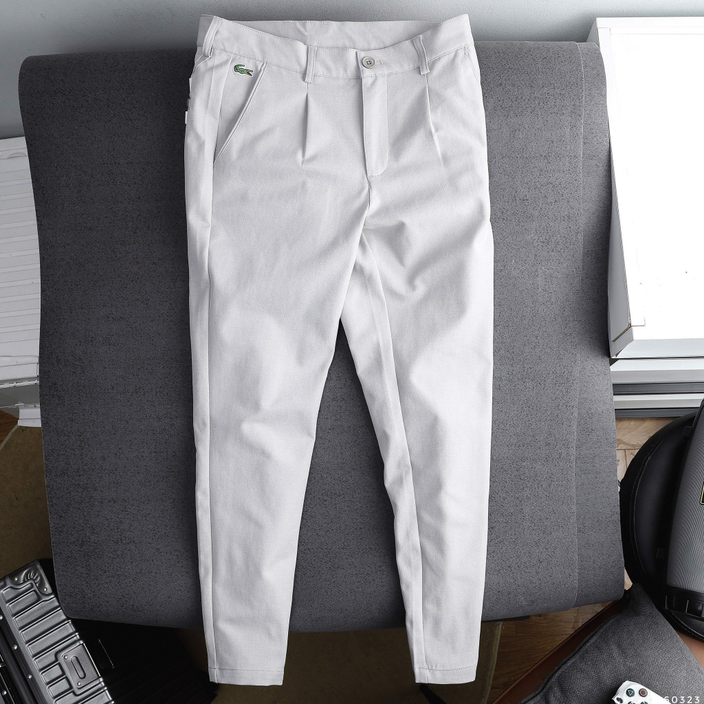 Quần Dài Kaki Nam LACOSTE Vải RT Cực Nhẹ Mát Co Giãn Full Nút Khắc Cá Xanh Siêu Nhẹ Dáng Âu Công Sở Có Big Size 5 Màu