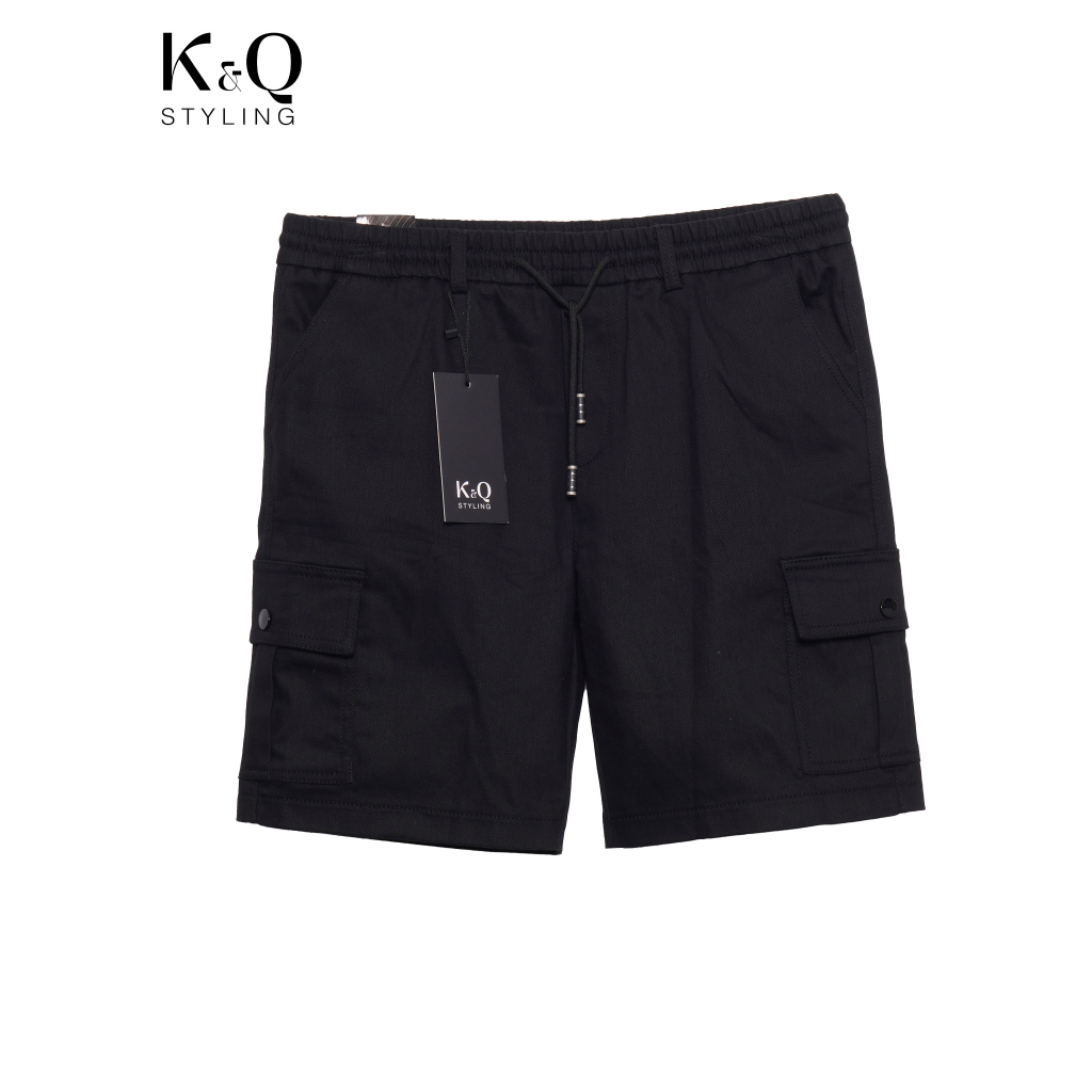 Quần short túi hộp kaki co giãn  KQSTYLING đen form ngắn trên đầu gối